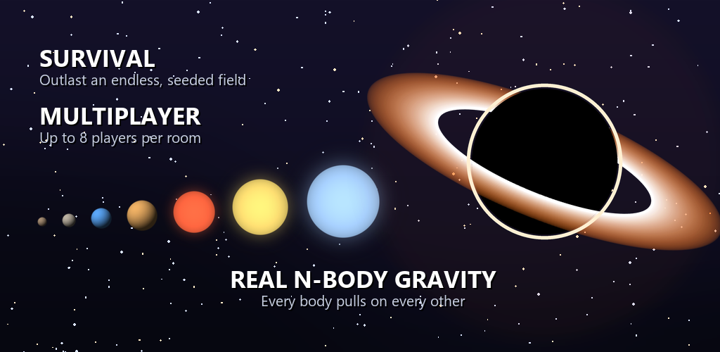 Gravitas: Cosmic Devour — survival, multiplayer, real N-body gravity